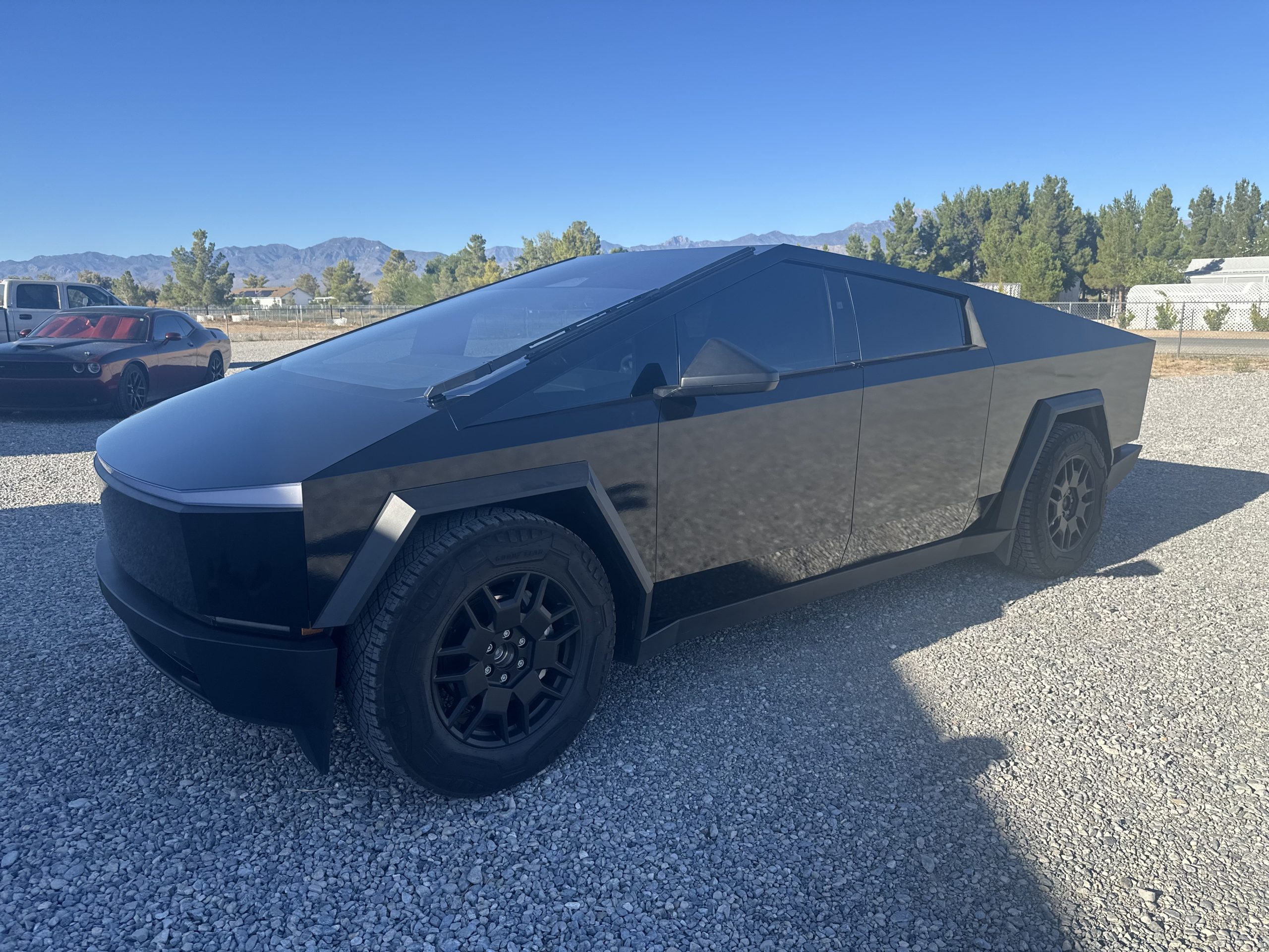 Gloss black Cybertruck vehicle wrap, Southern Nevada